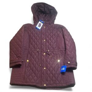 NWT Weatherproof Women's Burgundy Quilted Puffer Jacket sz L